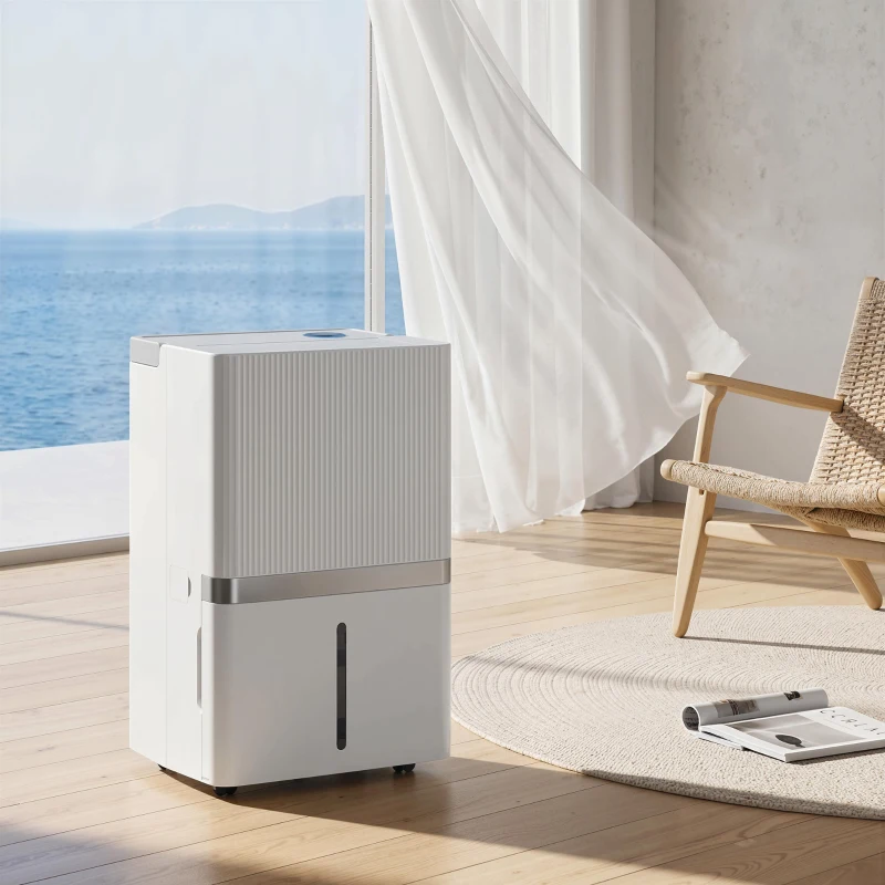 HOMCOM 100 Pint Smart Dehumidifier, 5,200 Sq. Ft., WiFi Large Dehumidifier with App, Alexa, Google Voice Control, Drain Hose