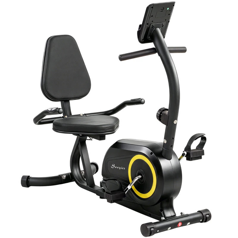 Soozier Recumbent Exercise Bike for Home, Stationary Bike with Bluetooth, App Connectivity, Quiet 8-Level Magnetic Resistance