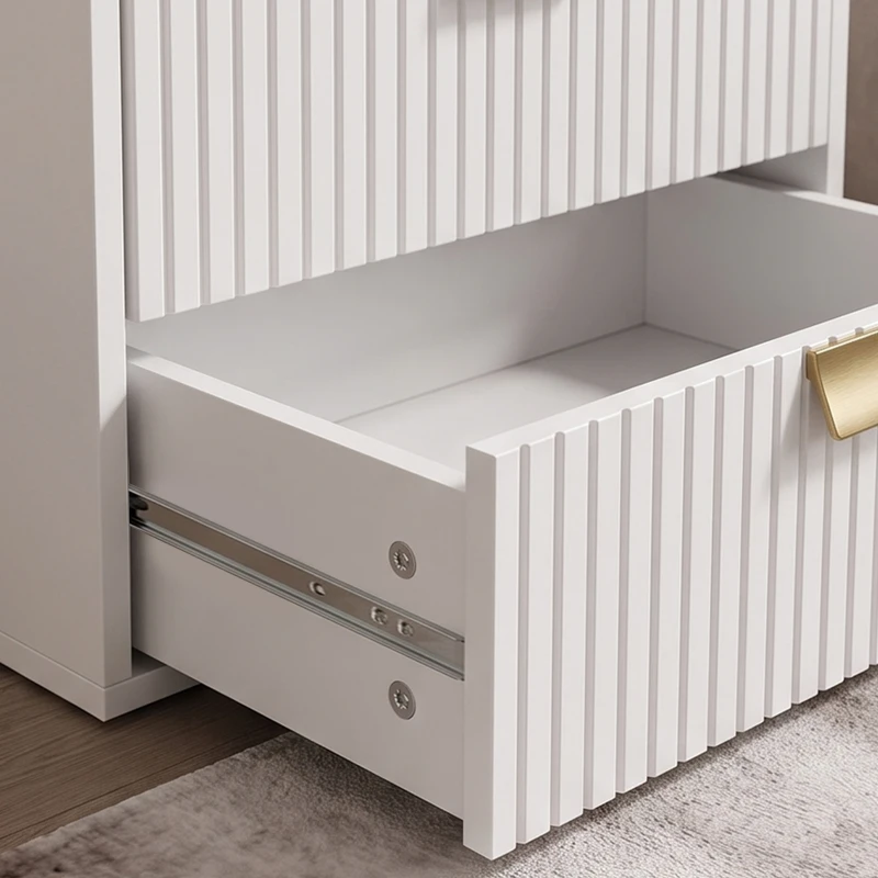 HOMCOM Modern Floating Nightstands Set of 2, Wall Mounted Bedside Tables with 2 Wave Drawers White