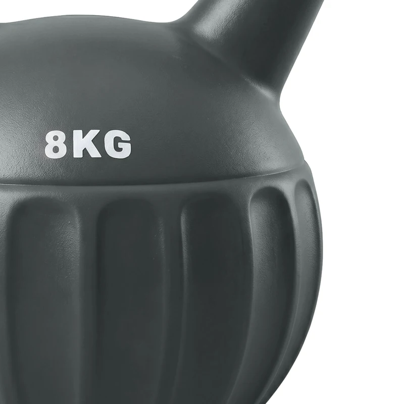Soozier Kettlebell, 18 lbs Kettle Bell with Non-Slip Handle for Home Gym, Weight Lifting and Strength Training, Grey