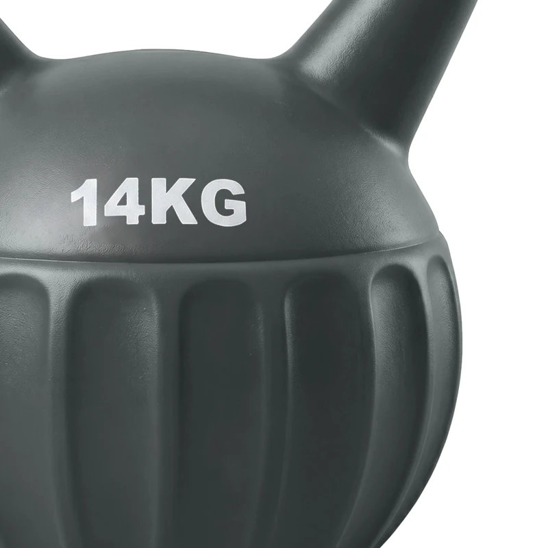 Soozier Kettlebell, 31 lbs Kettle Bell with Non-Slip Handle for Home Gym, Weight Lifting and Strength Training, Grey