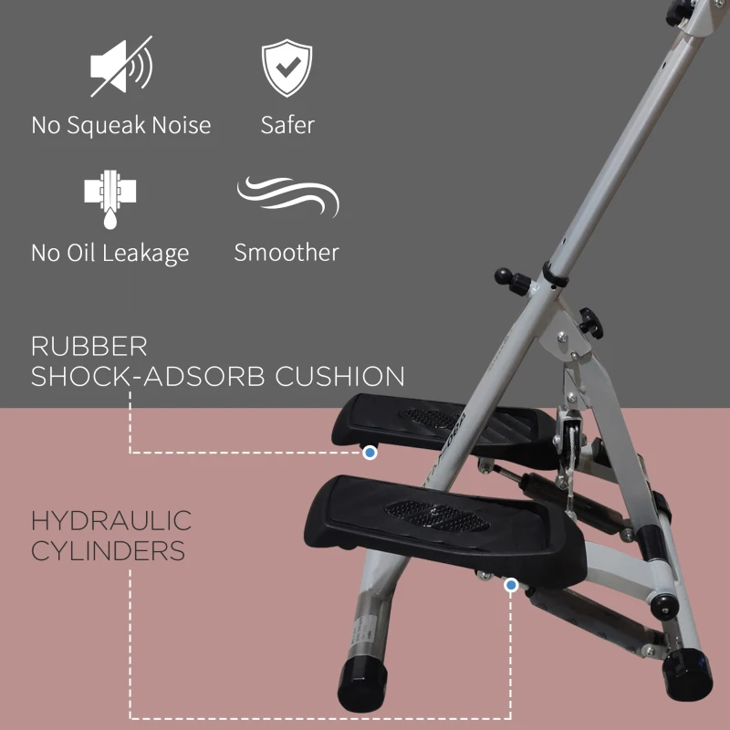 Soozier Height Adjustable Stair Stepper, Stepper Exercise Machine with Handlebar, LCD Monitor, Black