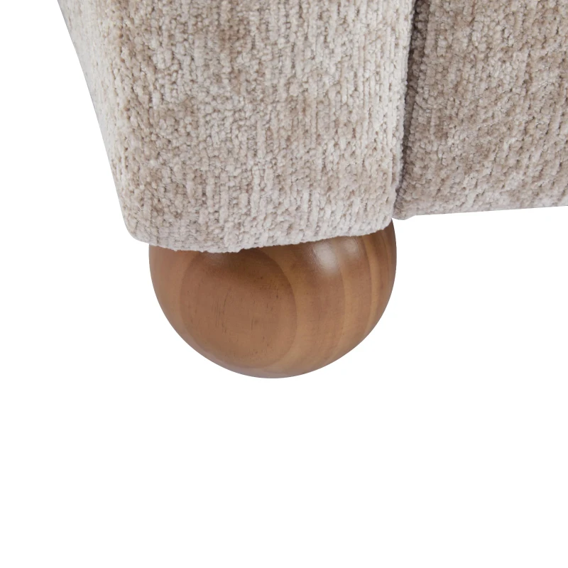 Cozy Wingback Armchair with Premium Fabric Upholstery, Bouclé Accent Chair with Plush Cushioned Seat, 32'' L x 31'' W x 32.5'' H, Beige Brown