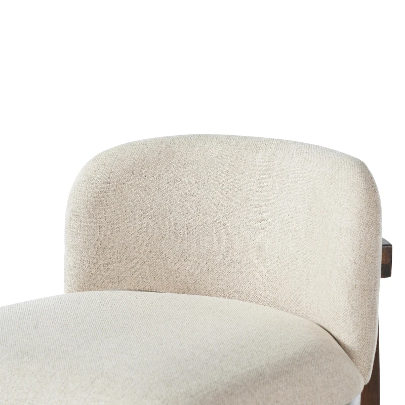 Counter Height Bar Stools with Foam Upholstered Seat, Modern Bar Chairs with Ergonomic Curved Back, 19.5'' L x 21.5'' W x 33'' H, Beige+Walnut