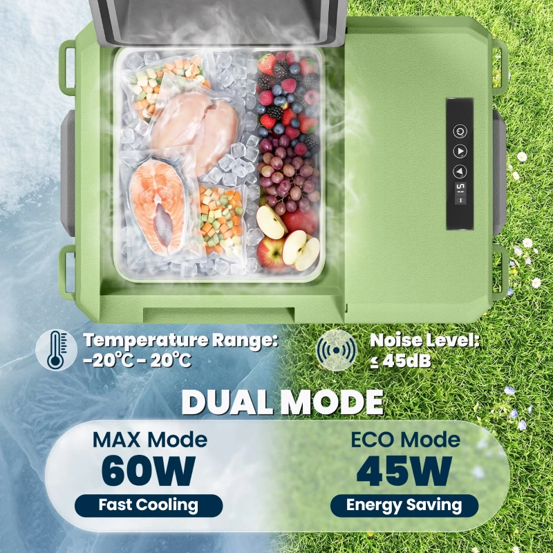 Outsunny 12 Volt Car Refrigerator, 12QT Car Fridge Electric Cooler, 12/24V DC and 110-240V AC, -4℉~68℉, Portable Refrigerator