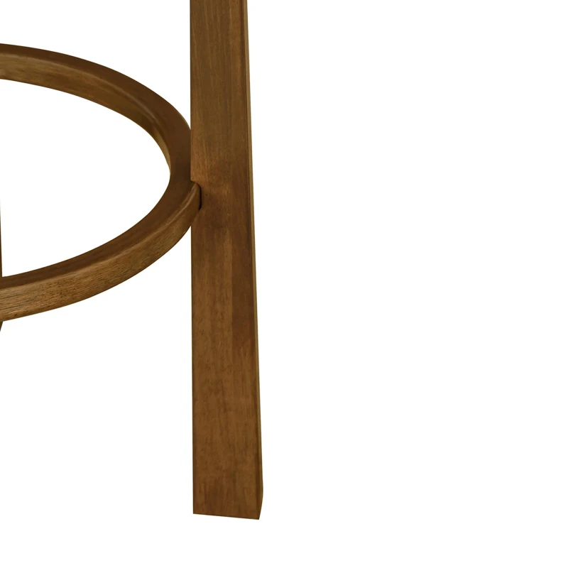 Indoor Bar Stools with Solid Rubberwood Frame, Non-Swivel Bar Chairs with High-Resilience Foam Seat, 19.5'' L x 19.5'' W x 30'' H, Ivory+Walnut