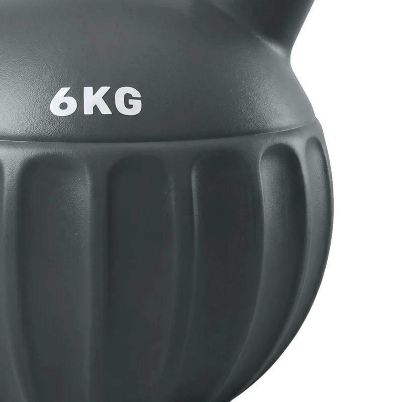 Soozier Kettlebell, 13 lbs Kettle Bell with Non-Slip Handle for Home Gym, Weight Lifting and Strength Training, Grey