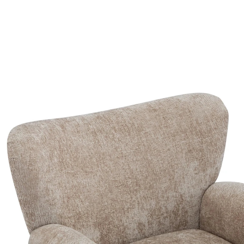 Cozy Wingback Armchair with Premium Fabric Upholstery, Bouclé Accent Chair with Plush Cushioned Seat, 32'' L x 31'' W x 32.5'' H, Beige Brown
