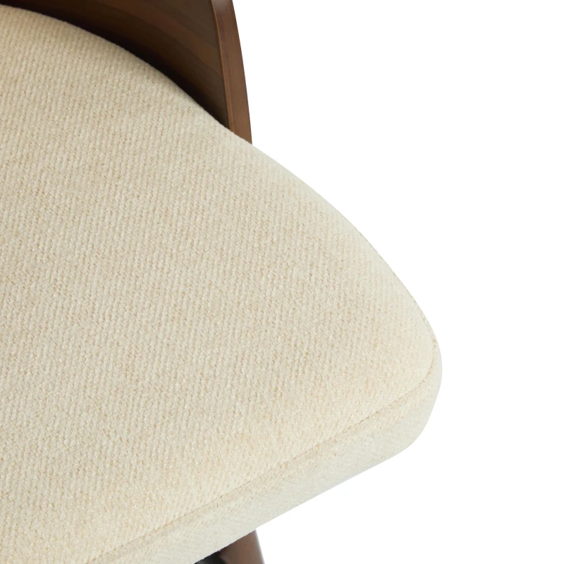Swivel Bar Chairs with Ergonomic Curved Back, Cozy Stools with Hand‑Woven PE Cane Back, 18" L x 19" W x 35.5" H, Beige+Walnut