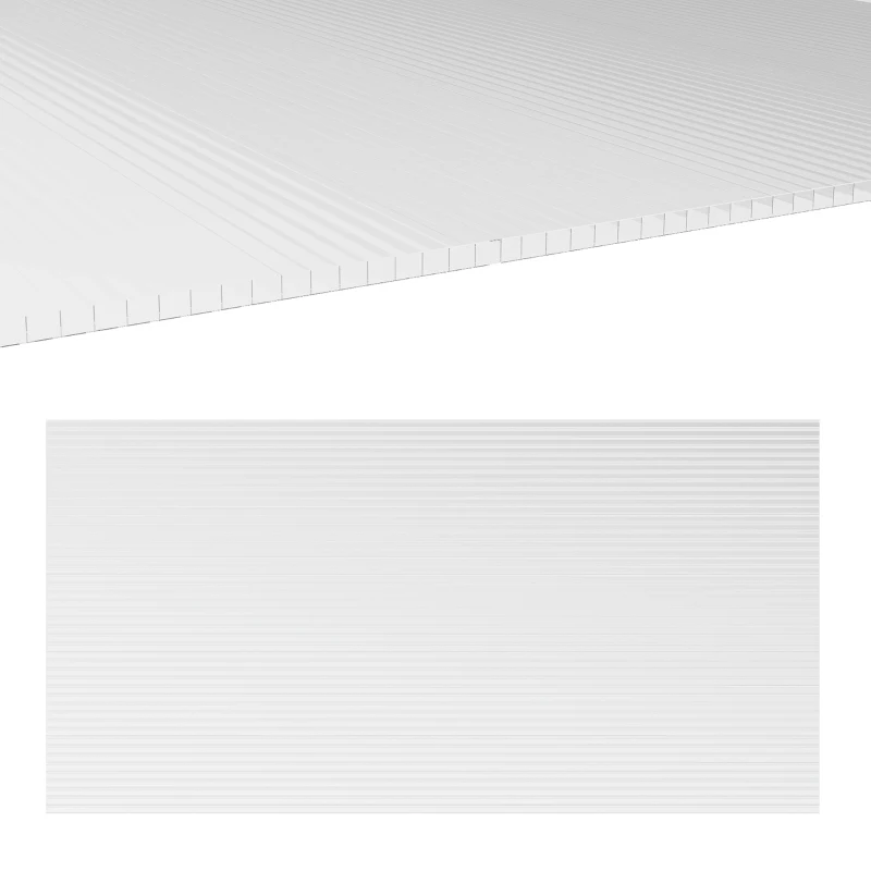 Outsunny Polycarbonate Greenhouse Panels UV Protected Twin-Wall Roof Panels Clear 47.2" x 23.6", 12 Pack