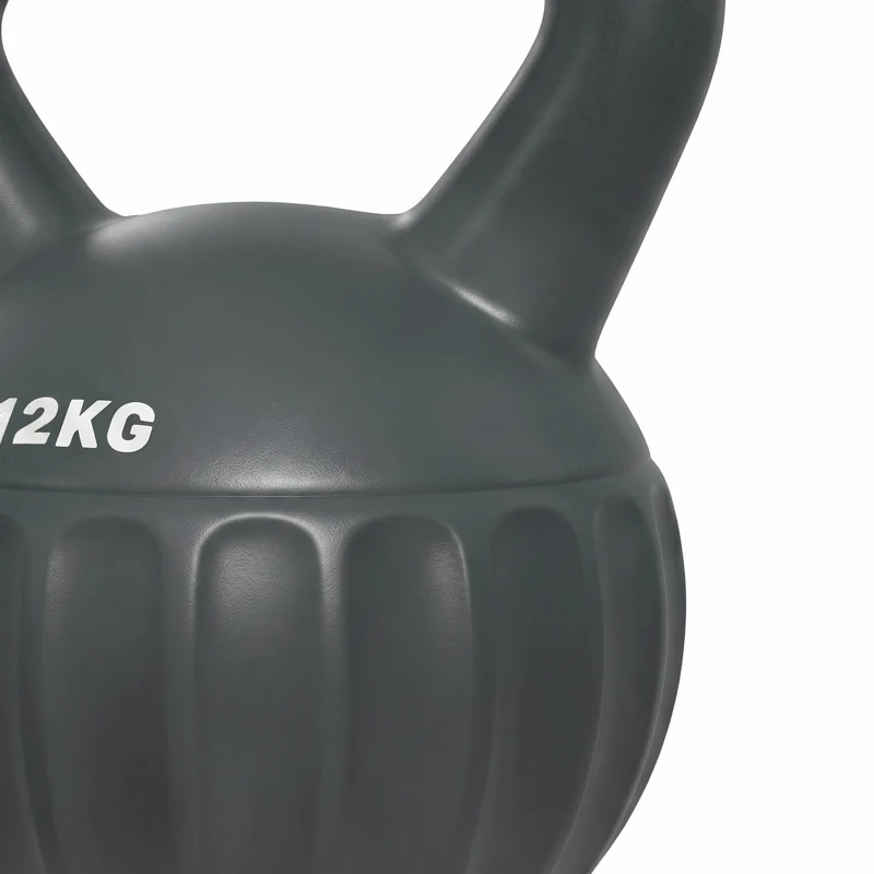 Soozier Kettlebell, 26 lbs Kettle Bell with Non-Slip Handle for Home Gym, Weight Lifting and Strength Training, Grey