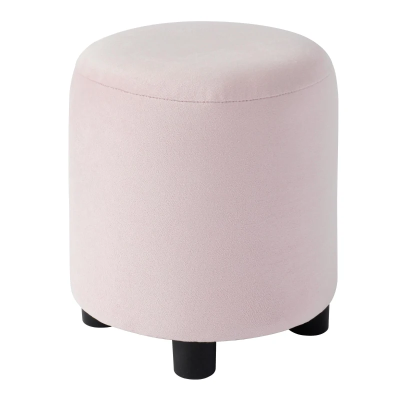 Full Size Upholstered Platform Bed with Bedside Desk and Stool, Cozy Bed Frame with Streamlined Structure, 79.5" L x 68" W x 28" H, Pink