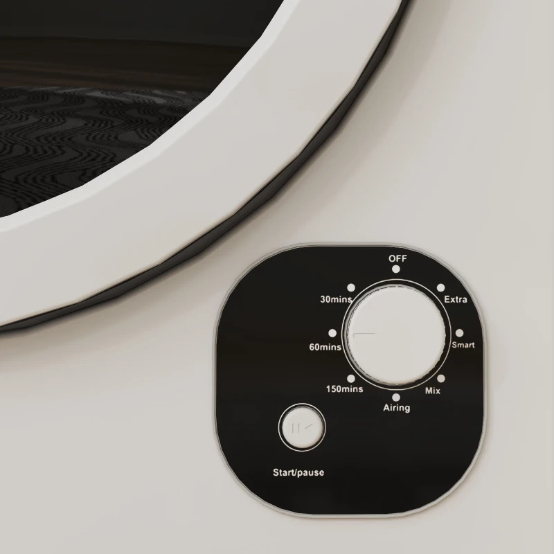 HOMCOM 2.6 Cu.Ft. Compact Laundry Dryer, 1300W Portable Clothes Dryer with 4 Drying Modes, Stainless Steel Tub, White
