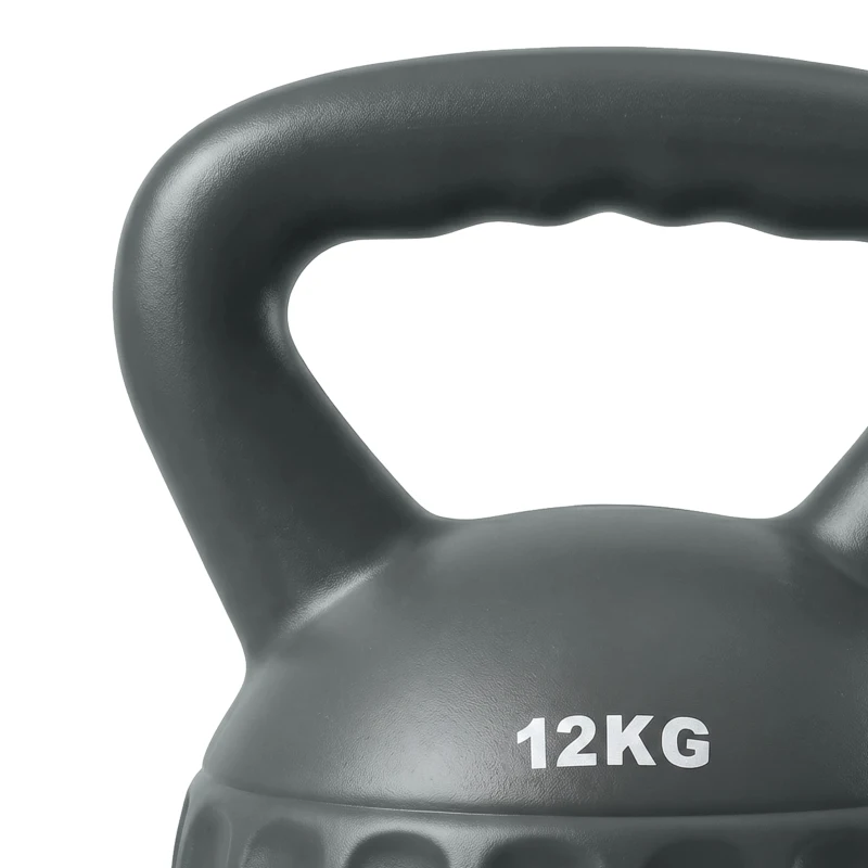 Soozier Kettlebell, 26 lbs Kettle Bell with Non-Slip Handle for Home Gym, Weight Lifting and Strength Training, Grey