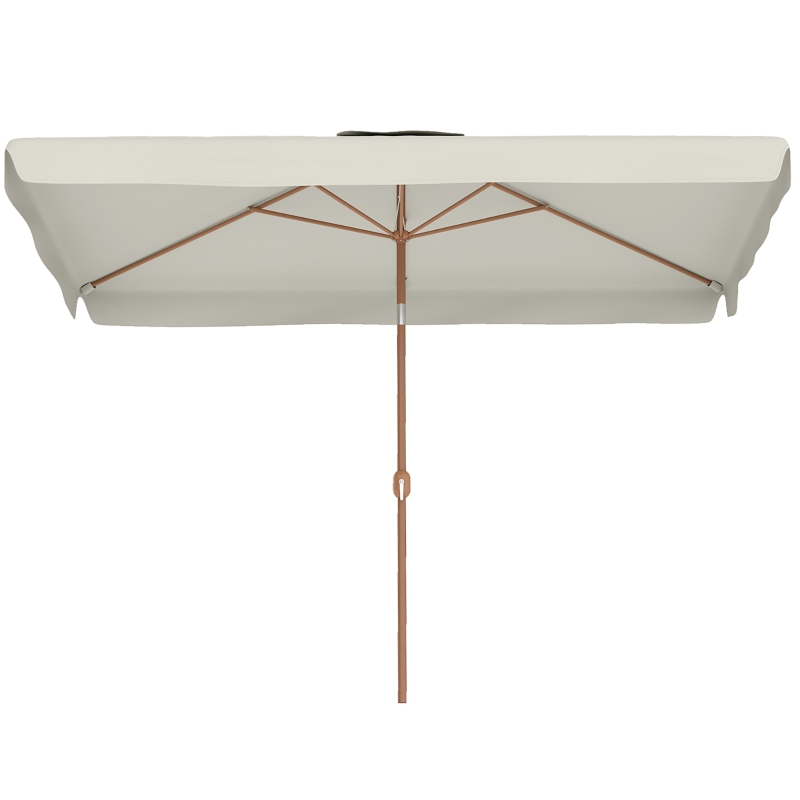 Outsunny Patio Umbrella 118.1" x 78.7" Outdoor Parasol UV50+ Protection in White