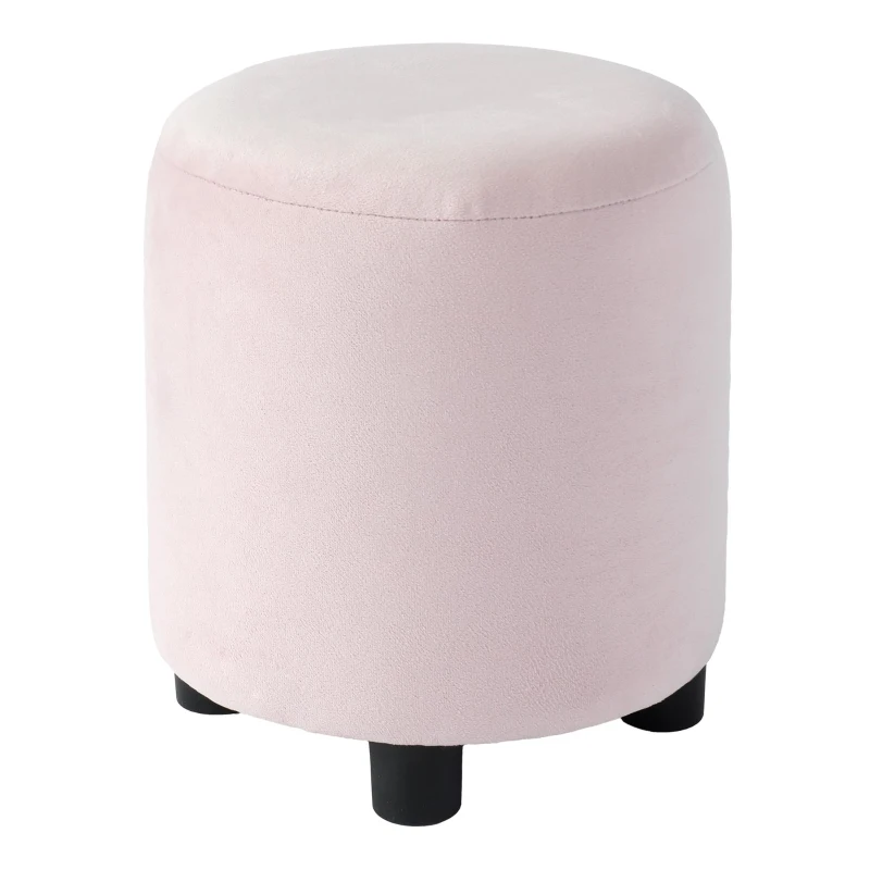 Queen-Size Upholstered Platform Bed with Bedside Desk and Stool, Cozy Bed Frame with Streamlined Structure, 84.5" L x 74" W x 28" H, Pink