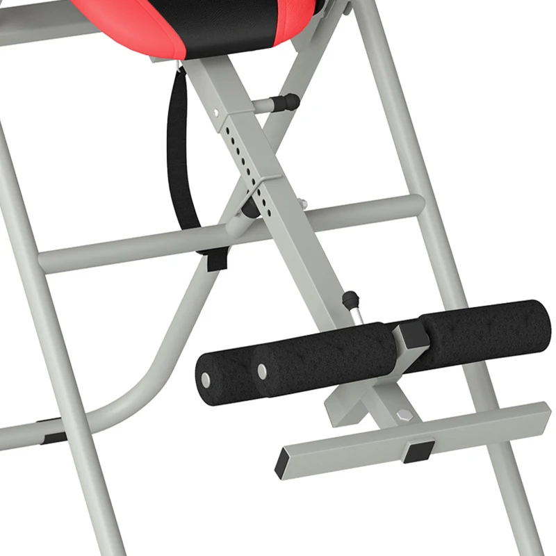 Soozier Inversion Table, Heavy Duty Folding Inversion Table with Adjustable Ankle Lock and Safety Belt for Pain Relief Therapy, Black & Red