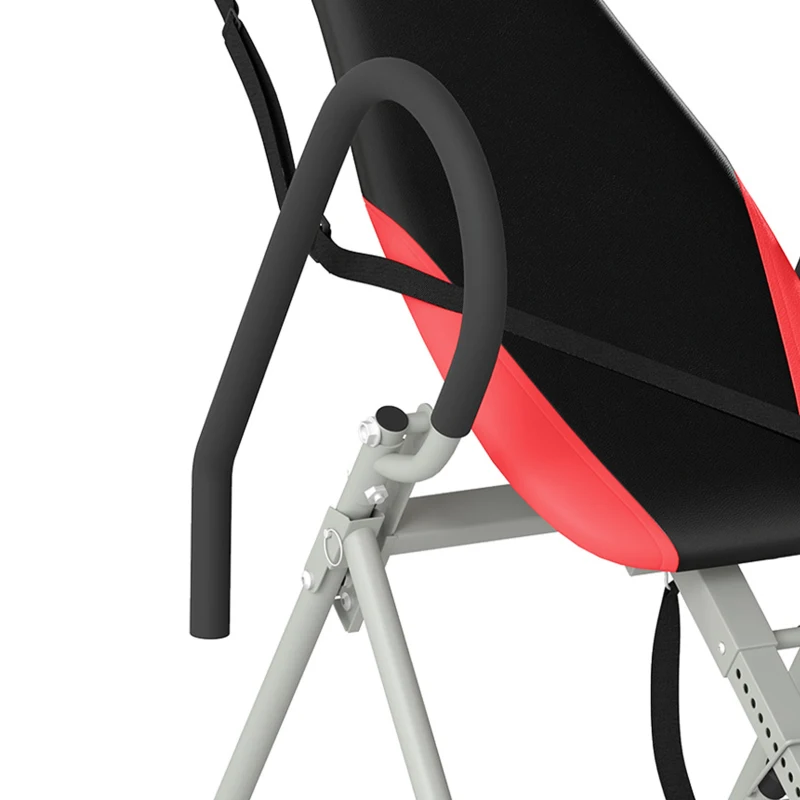 Soozier Inversion Table, Heavy Duty Folding Inversion Table with Adjustable Ankle Lock and Safety Belt for Pain Relief Therapy, Black & Red