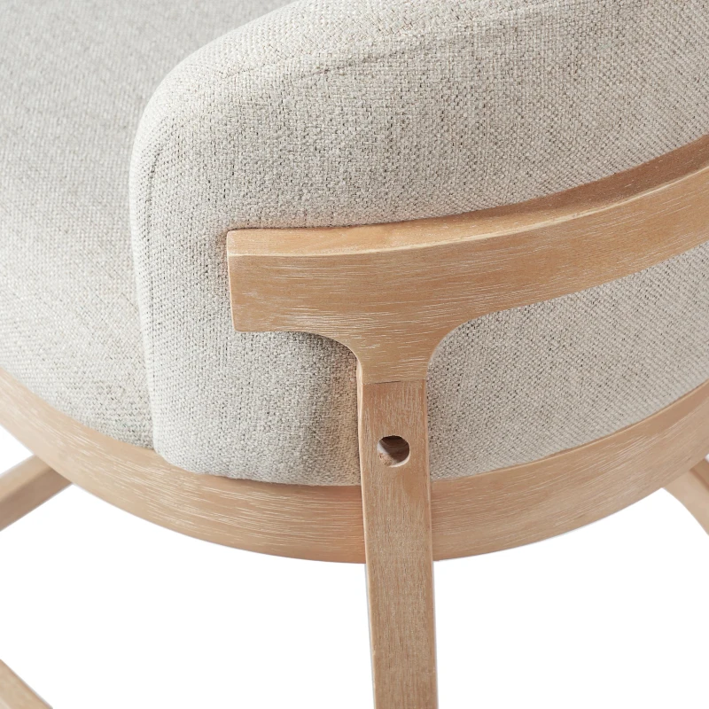 Counter Height Bar Stool Set with Foam Upholstered Seat, Modern Bar Chairs with Ergonomic Curved Backrest, 19.5'' L x 21.5'' W x 33'' H, Beige+Natural
