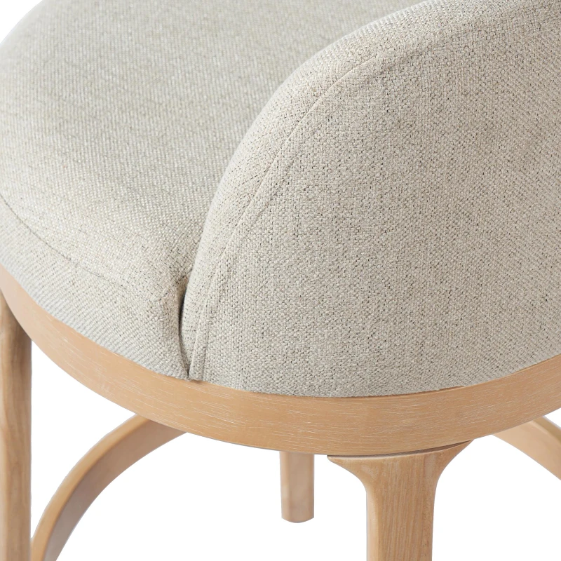 Counter Height Bar Stools with Premium Rubberwood Frame, Modern Bar Chairs with Ergonomic Seat, 18.5'' L x 18.5'' W x 33'' H, Beige+Natural