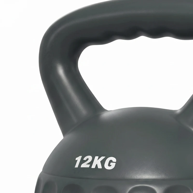 Soozier Kettlebell, 26 lbs Kettle Bell with Non-Slip Handle for Home Gym, Weight Lifting and Strength Training, Grey
