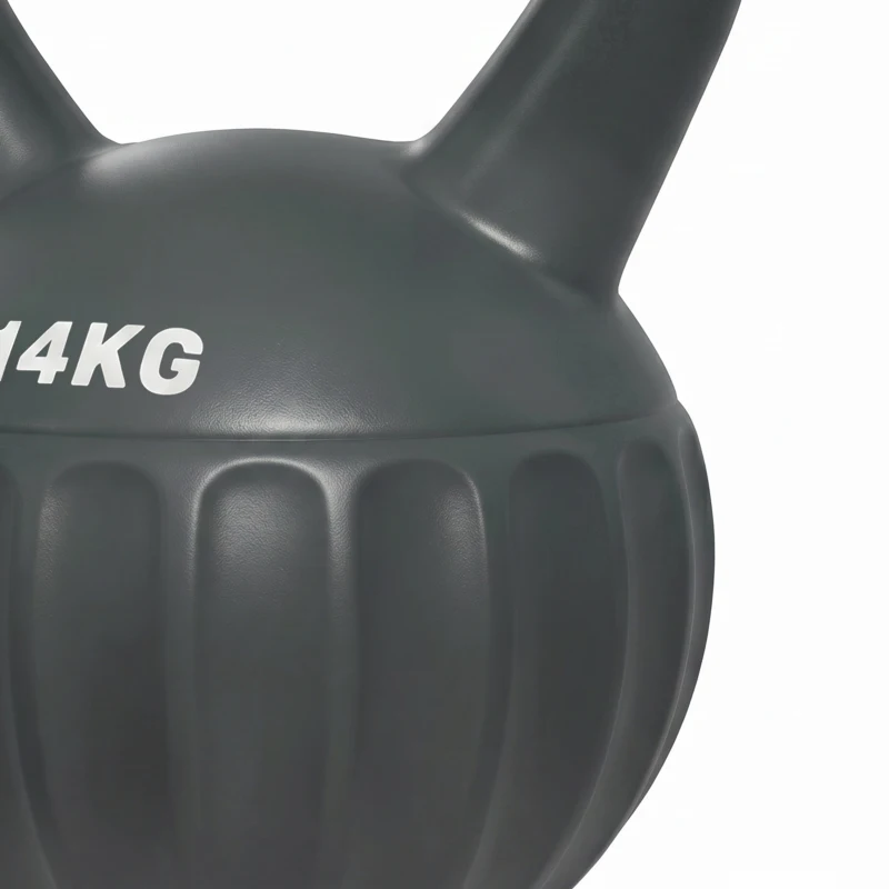 Soozier Kettlebell, 31 lbs Kettle Bell with Non-Slip Handle for Home Gym, Weight Lifting and Strength Training, Grey
