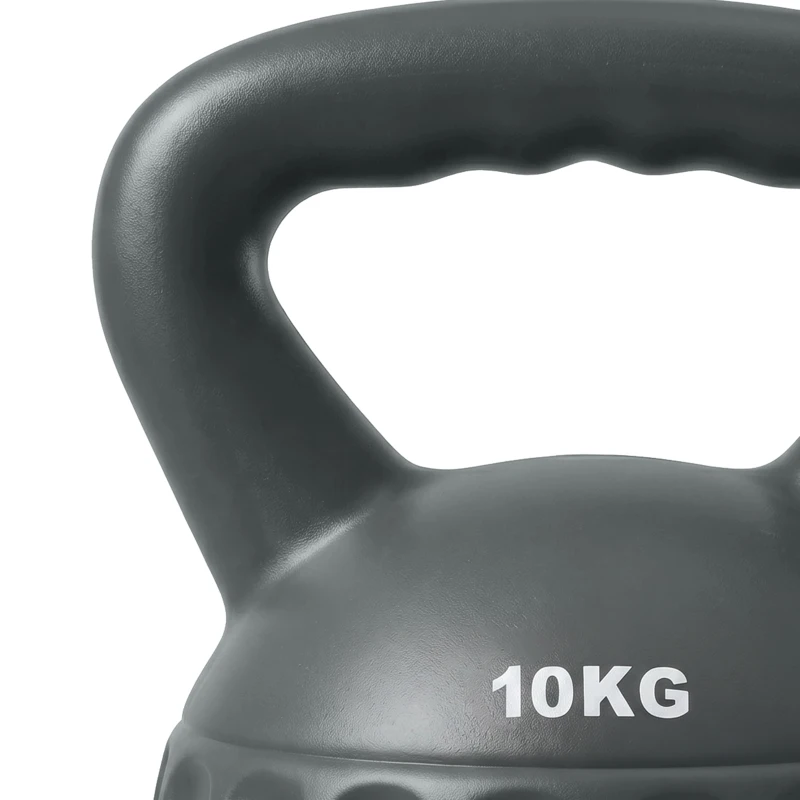 Soozier Kettlebell, 22 lbs Kettle Bell with Non-Slip Handle for Home Gym, Weight Lifting and Strength Training, Grey
