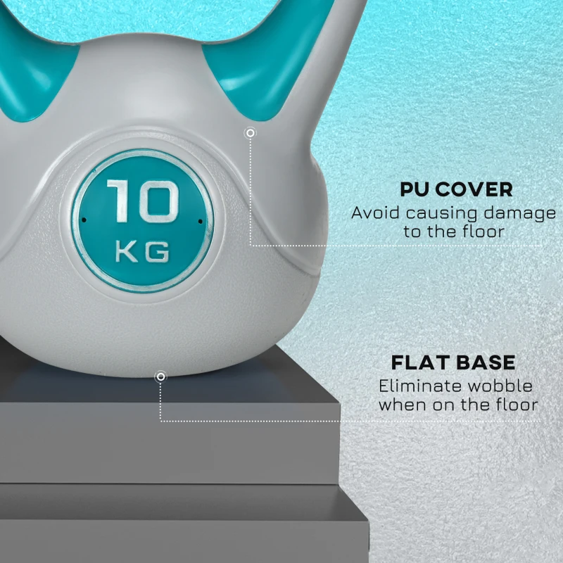 Soozier 22 lb Soft Kettlebell, Sand Filled Weight with Grip Handle, Solid Kettlebell Weight for Full Body Workout, Light Blue