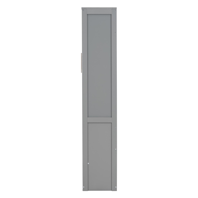 Space-Saving Murphy Bed with 5-layer Folded Cabinet, Solid Murphy Bed Frame with 600 lbs Weight Capacity, 87.5" L x 15.5" W x 83.5" H, Gray