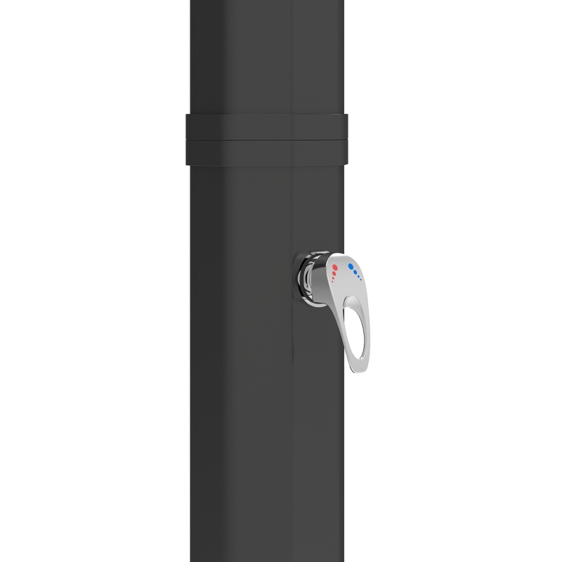 Outsunny 9.2 Gallon Solar Heated Outdoor Shower, 7.1ft with 2 Free-Rotating Shower Heads & Foot Showers for Poolside Beach Spa