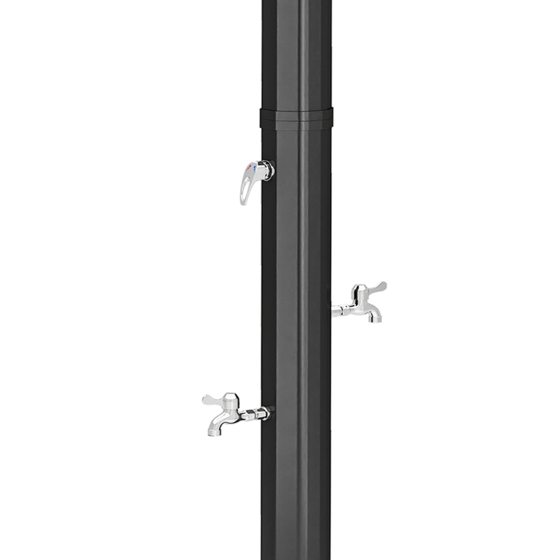 Outsunny 9.2 Gallon Solar Heated Outdoor Shower, 7.1ft with 2 Free-Rotating Shower Heads & Foot Showers for Poolside Beach Spa