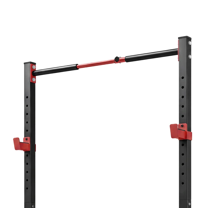 Soozier Power Cage Squat Rack, 1100 lb Capacity Power Rack with Pull-Up Bar, Adjustable Width, Adjustable J-Hooks, Safety Arms