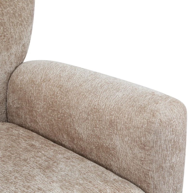 Cozy Wingback Armchair with Premium Fabric Upholstery, Bouclé Accent Chair with Plush Cushioned Seat, 32'' L x 31'' W x 32.5'' H, Beige Brown