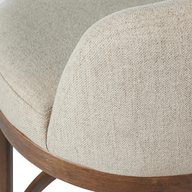 Counter Height Bar Stools with Rubber Wood Frame, Modern Bar Chairs with Upholstered Ergonomic Seat, 18.5'' L x 18.5'' W x 33'' H, Beige+Walnut