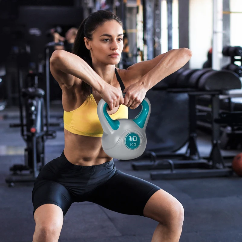 Soozier 22 lb Soft Kettlebell, Sand Filled Weight with Grip Handle, Solid Kettlebell Weight for Full Body Workout, Light Blue