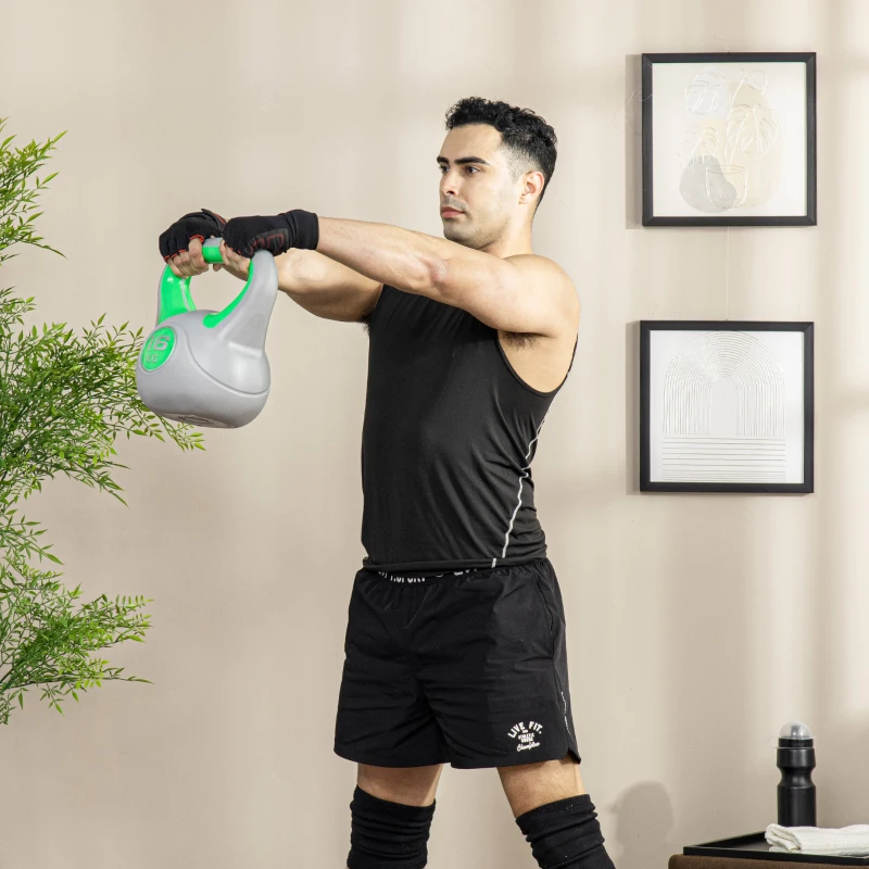 Soozier 35 lb Soft Kettlebell, Sand Filled Weight with Grip Handle, Solid Kettlebell Weight for Full Body Workout, Green