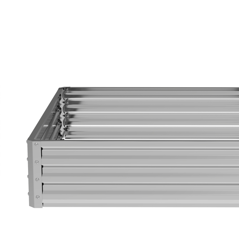 Outsunny 4' x 4' x 1' Galvanized Raised Garden Bed, Metal Garden Box with Open Bottom, Easy Assembly Outdoor Planter Box for Vegetables Flowers Herbs, Silver
