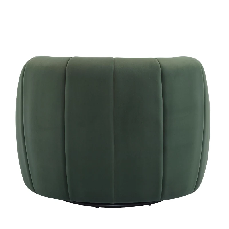 Modern Comfort Club Chair with Boutique-Feel Seat, Semi-Circular Armchair with Integrated Armrests, 37'' L x 32.5'' W x 26.5'' H, Black+Olive Green