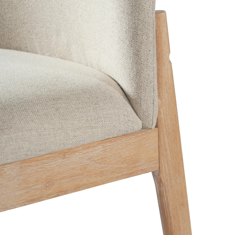 Counter Height Bar Stool Set of 2 with Rubberwood Construction, Modern Bar Chairs with Padded Upholstered Seat, 20'' L x 22.5'' W x 38'' H, Natural