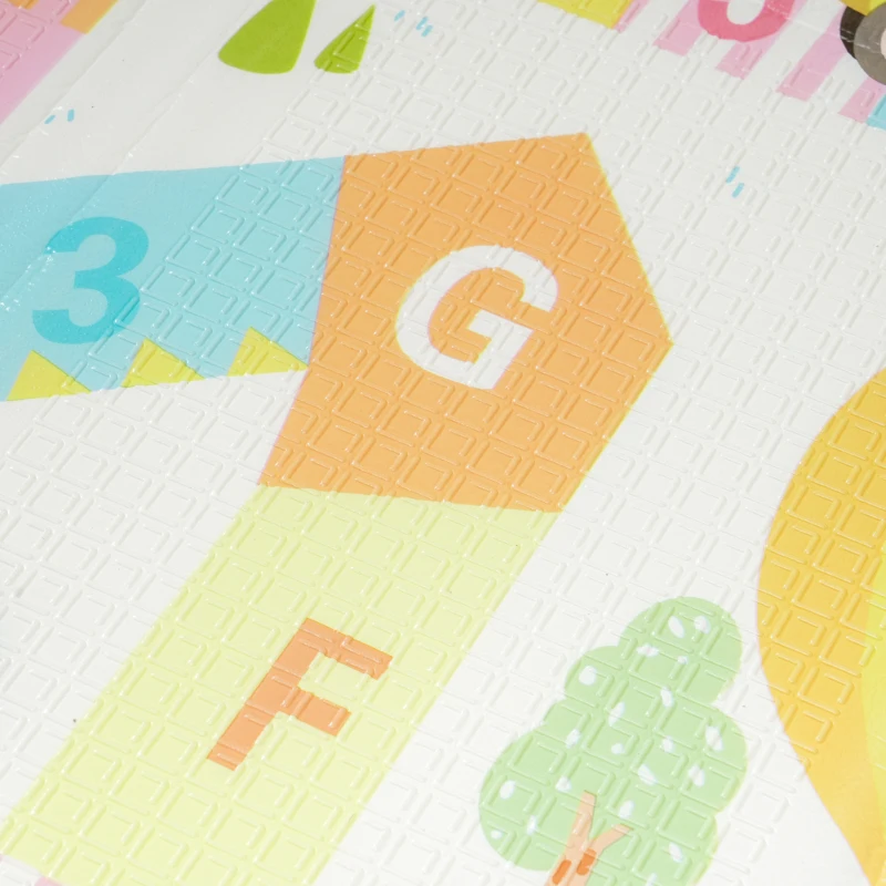 Qaba Foldable & Reversible Baby Play Mat, 79" x 71" Foam Floor Mat, Non-Slip Waterproof Crawling, Alphabet & Cloud Design