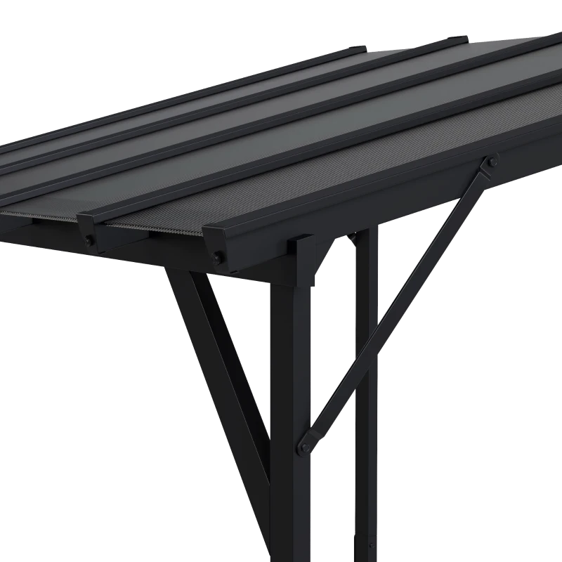 Outsunny Hardtop Grill Gazebo, Lean-to BBQ Shelter with Polycarbonate Roof for Outdoor, Patio, Lawn
