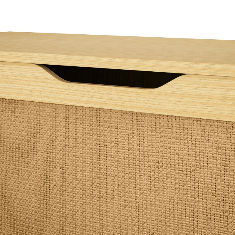 HOMCOM Storage Chest with Lift Top Storage Chest with Safety Hinges 39.4" Oak