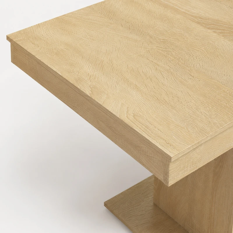 HOMCOM Folding Dining Table Extendable Kitchen Table Storage Cabinet Adjustable Shelf 6-8 People Natural