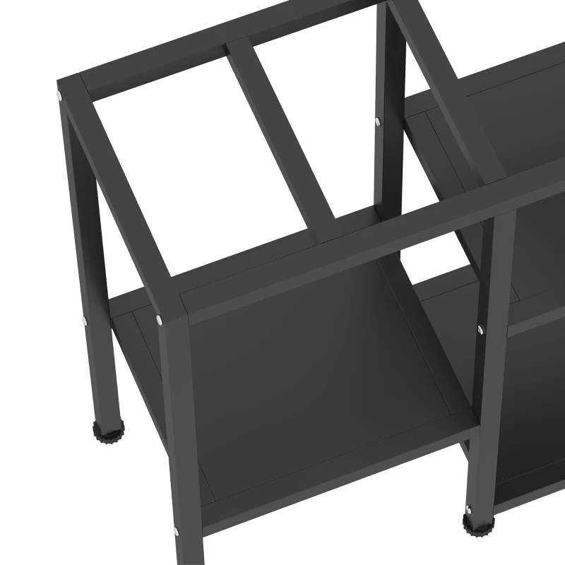 PawHut 25 Gallon Fish Tank Stand, Metal Aquarium Stand with 3 Tier Storage Shelf, Adjustable Feet for Home Office, Black
