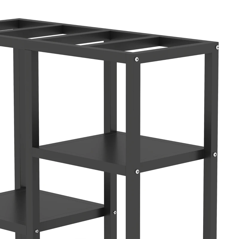PawHut 25 Gallon Fish Tank Stand, Metal Aquarium Stand with 3 Tier Storage Shelf, Adjustable Feet for Home Office, Black