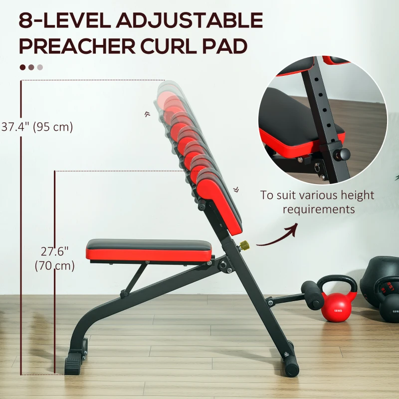 Soozier Foldable Roman Chair Hyperextension Bench, 660LBS Adjustable Weight Bench for Home Gym, Black