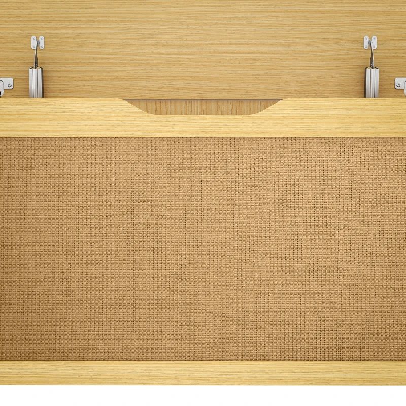 HOMCOM Storage Chest with Lift Top Storage Chest with Safety Hinges 39.4" Oak