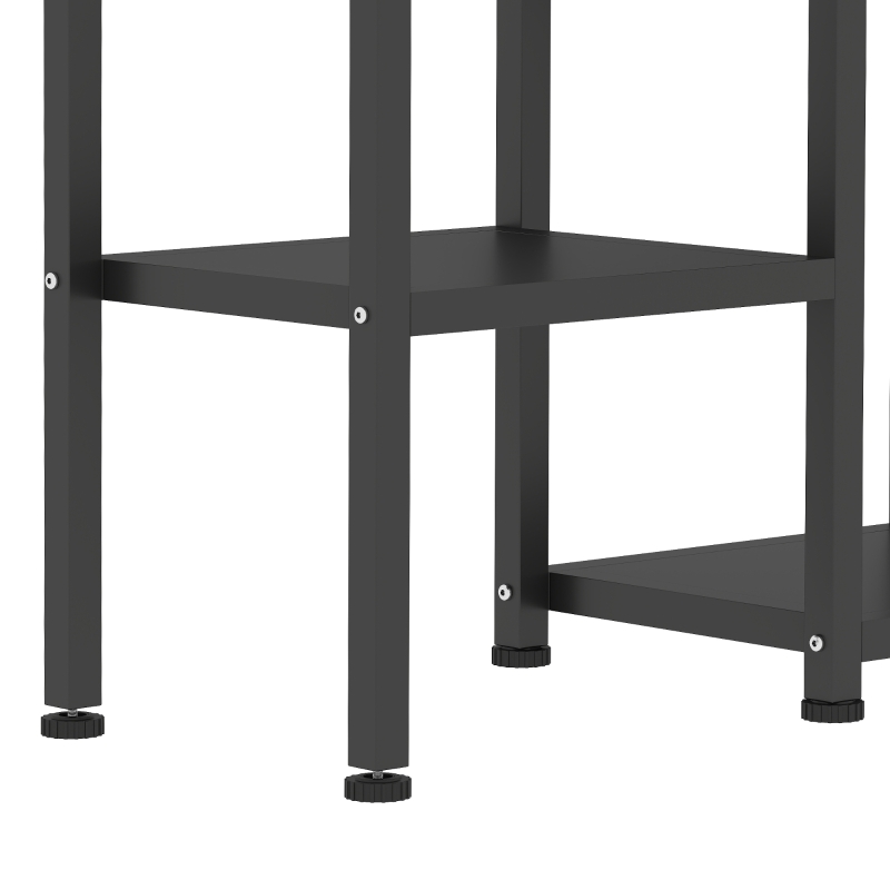 PawHut 25 Gallon Fish Tank Stand, Metal Aquarium Stand with 3 Tier Storage Shelf, Adjustable Feet for Home Office, Black