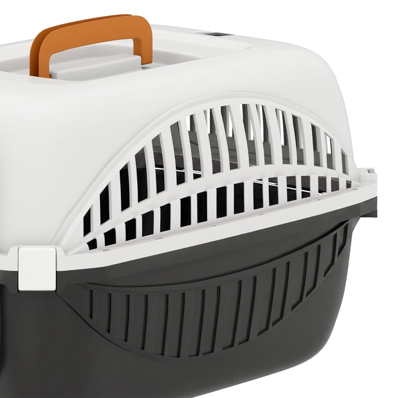 PawHut Airline Approved Pet Carrier for Mini Dogs and Cats with Steel Wire Door, Water Bowl, for Car, Airplane, Outdoor, Balck