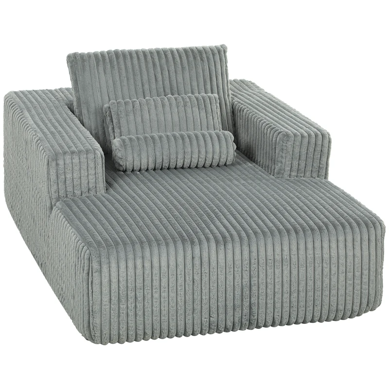 HOMCOM Sofa Bed, Sleeper Chair Bed with Pillow, Single, Grey